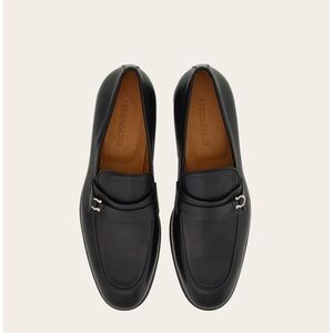 Salvatore Ferragamo Black Leather Slip-Ons